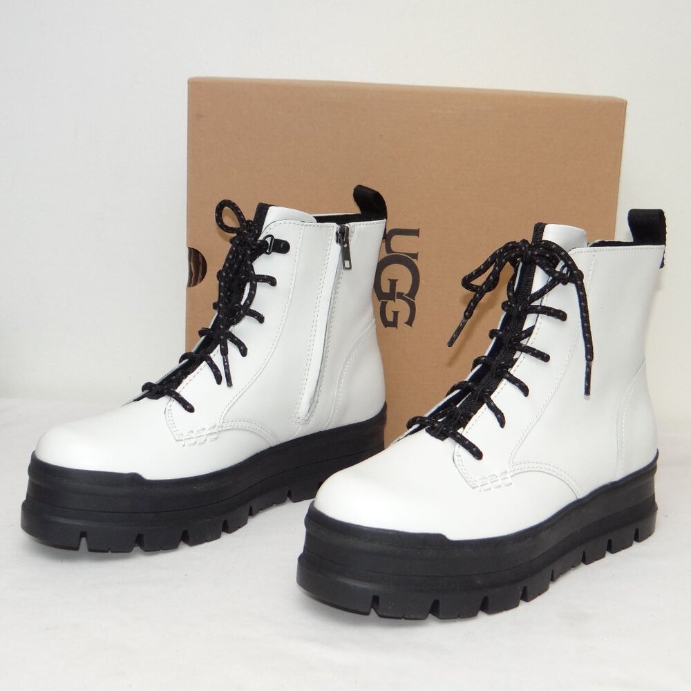 UGG Sidnee leather platform ankle boot EU 41 US 10 White